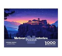 Jigsaw for Adults 1000 Pieces Meteora Monasteries, Greece, Night Landscape Adult Jigsaw Puzzle Anti-Stress Toys Presents for Women Challenging Game Gifts 38x26cm/1000pcs