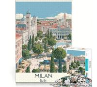 Jigsaw for Adults 1000 Pieces Milan Fashion Capital, Educational Toy, But Fun And Humorous, with Matching Poster And Trivia Sheet 300 PCS