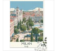 Jigsaw for Adults 1000 Pieces Milan Fashion Capital, Educational Toy, But Fun And Humorous, with Matching Poster And Trivia Sheet 1000 PCS