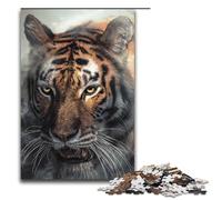 Jigsaw for Adults 1000 Pieces Misty Tiger Portrait Wooden Puzzle for Kids Educational Game 1000 PCS