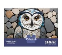 Jigsaw for Adults 1000 Pieces Mosaic Owl Art with Stone Border Puzzles for Adults Hands-on Game Analysis And Logic Unique Birthday And Xmas Gifts 38x26cm/1000pcs