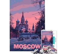 Jigsaw for Adults 1000 Pieces Moscow Cityscape for Birthday, Chrismas Difficult Hard Family Game Suitable for People Aged 14 And Above (38x26cm)