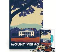 Jigsaw for Adults 1000 Pieces Mount Vernon Virginia Poster Smooth Joint Fun Problem Solve Fun Casual Game Time Birthday Art Play (38x52cm)