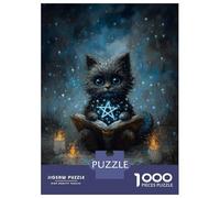 Jigsaw for Adults 1000 Pieces Mystical Cat Reading Spellbook Puzzles for Adults DIY Toys Analysis And Logic Gifts for Friends And Family 52x38cm/1000pcs