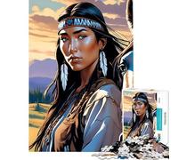 Jigsaw for Adults 1000 Pieces Native American Woman Difficult And Challenge Stress Reliever Home Decoration Toys Suitable for Ages 14 And Up (38x52cm)