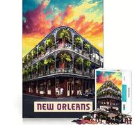 Jigsaw for Adults 1000 Pieces New Orleans Perfect Cut Fun Smart Challenge Fun Peaceful Play Fun Xmas Art Gift (38x26cm)