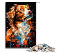 Jigsaw for Adults 1000 Pieces Nova Scotia Duck Tolling Retriever Dog Family Wooden Puzzles Educational Game Challenge Toy 1000 PCS(75x50cm)