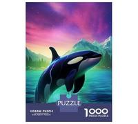 Jigsaw for Adults 1000 Pieces Orca Whale Killer Northern Teenager Puzzles Hands-on Game Presents for Women Christmas Birthday Gifts 52x38cm/1000pcs