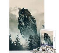 Jigsaw for Adults 1000 Pieces Owl Forrest Trees Mountain Puzzles for Teenagers Difficult Challenge Train Your Brain And Hands Great Gifts for Gaming (38x26cm)