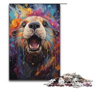 Jigsaw for Adults 1000 Pieces Painting Colorful Sea Otter Family Paper Puzzles Educational Game Challenge Toy 1000 PCS(38x26cm)