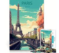 Jigsaw for Adults 1000 Pieces Paris France Fine Edge Craft Problem Solve Toy Relax Game Play Birthday Art Play (50x75cm)