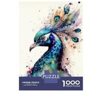 Jigsaw for Adults 1000 Pieces Peacock in Watercolor Teenager Puzzles Hands-on Game Presents for Women Christmas Birthday Gifts 38x26cm/1000pcs