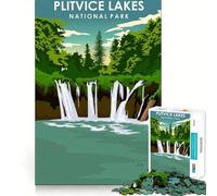 Jigsaw for Adults 1000 Pieces Plitvice Lakes Croatia Perfect Cut Fun Smart Challenge Fun Peaceful Play Fun Xmas Art Gift (38x26cm)