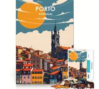 Jigsaw for Adults 1000 Pieces Porto, Portugal Cityscape Fine Edge Craft Problem Solve Toy Relax Game Play Birthday Art Play (50x75cm)