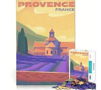 Jigsaw for Adults 1000 Pieces Provence Lavender Fields Smooth Joint Fun Problem Solve Fun Casual Game Time Birthday Art Play (50x75cm)