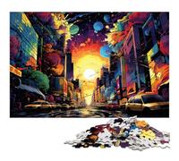 Jigsaw for Adults 1000 Pieces Psychedelic New York Puzzles for Paper Puzzles Educational Stress Relief Toy 1000 PCS(38x26cm)