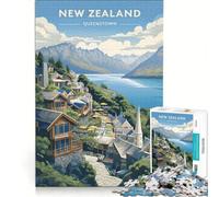 Jigsaw for Adults 1000 Pieces Queenstown New Zealand, Educational Toy, But Fun And Humorous, with Matching Poster And Trivia Sheet 500 PCS