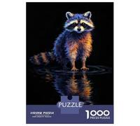 Jigsaw for Adults 1000 Pieces Raccoon Reflection in Water Adult Puzzles Family Game Precision Cutting Unique Birthday And Xmas Gifts 38x26cm/1000pcs
