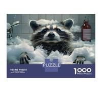 Jigsaw for Adults 1000 Pieces Raccoon Relaxing in A Bubble Bath Puzzles for Adults Hands-on Game Analysis And Logic Unique Birthday And Xmas Gifts 38x26cm/1000pcs