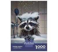 Jigsaw for Adults 1000 Pieces Raccoon Take A Shower Puzzles for Adults Hands-on Game Analysis And Logic Unique Birthday And Xmas Gifts 52x38cm/1000pcs