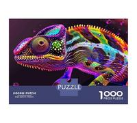 Jigsaw for Adults 1000 Pieces Rainbow Chameleon Art Print Puzzles for Adults DIY Toys Analysis And Logic Gifts for Friends And Family 70x50cm/1000pcs