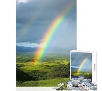 Jigsaw for Adults 1000 Pieces Rainbow Over Lush Valley Puzzle For Teenagers Staycation Kill Time Wishlist with Santa Claus Challenging Game Toys (50x75cm)