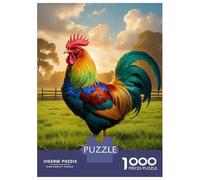 Jigsaw for Adults 1000 Pieces Rainbow Rooster at Sunrise Adult Puzzles Family Game Precision Cutting Unique Birthday And Xmas Gifts 52x38cm/1000pcs
