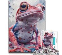 Jigsaw for Adults 1000 Pieces Red And Blue Frog Educational Games Difficult Challenge Secret Santa Gifts (size 38x52cm)