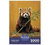 Jigsaw for Adults 1000 Pieces Red Panda Eating Bamboo Painting Puzzles for Adults Hands-on Game Analysis And Logic Unique Birthday And Xmas Gifts 38x26cm/1000pcs