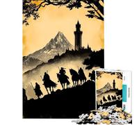 Jigsaw for Adults 1000 Pieces Riders to The Tower Fun Activities at Home Staycation Kill Time Fun Games for And from 14 Years And over (38x52cm)