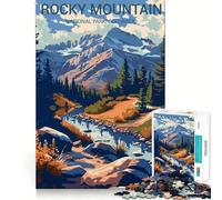 Jigsaw for Adults 1000 Pieces Rocky Mountain National Park Smooth Joint Fun Problem Solve Fun Casual Game Time Birthday Art Play (38x26cm)