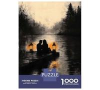 Jigsaw for Adults 1000 Pieces Romantic Lake Sunset in Monochrome Style Puzzles for Adults DIY Toys Analysis And Logic Gifts for Friends And Family 70x50cm/1000pcs