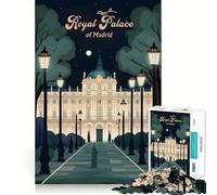 Jigsaw for Adults 1000 Pieces Royal Palace of Madrid Fine Edge Craft Problem Solve Toy Relax Game Play Birthday Art Play (50x75cm)