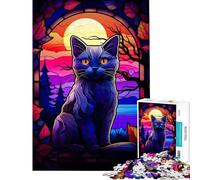 Jigsaw for Adults 1000 Pieces Russian Blue Cat Fun Activities at Home Wall Art Educational Games Suitable for People Aged 14 And Above (50x75cm)