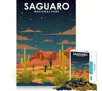 Jigsaw for Adults 1000 Pieces Saguaro National Park Smooth Joint Fun Problem Solve Fun Casual Game Time Birthday Art Play (38x52cm)