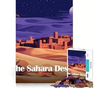 Jigsaw for Adults 1000 Pieces Sahara Desert Morocco Night Landscape Fine Edge Craft Problem Solve Toy Relax Game Play Birthday Art Play (50x75cm)
