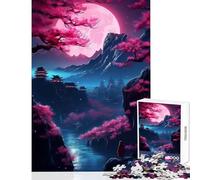 Jigsaw for Adults 1000 Pieces Sakura Night Tokyo Geisha Puzzles for Teenagers Difficult Challenge Train Your Brain And Hands Great Gifts for Gaming (38x26cm)