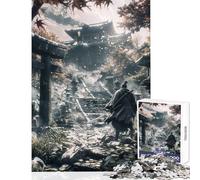 Jigsaw for Adults 1000 Pieces Samurai Ancient Temple Anti-Stress Toys Birthday Gift Educational Game Enhance Love between Couples Size 50x75cm