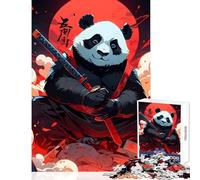 Jigsaw for Adults 1000 Pieces Samurai Panda with Katana Puzzles for Teenagers Difficult Challenge Train Your Brain And Hands Great Gifts for Gaming (38x26cm)