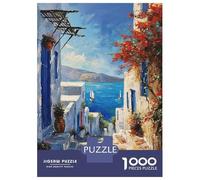 Jigsaw for Adults 1000 Pieces Seaside Blue Haven Puzzles for Adults Hands-on Game Analysis And Logic Unique Birthday And Xmas Gifts 38x26cm/1000pcs