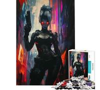 Jigsaw for Adults 1000 Pieces Sexy Cyborg Female Soldier for Educational Game Challenge Toy Relax Games Family Activities Gifts Birthday (Size 50x75cm)