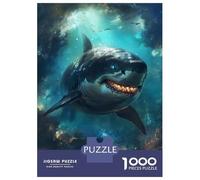 Jigsaw for Adults 1000 Pieces Shar Evil Horror Scary Sea Teenager Puzzles Hands-on Game Presents for Women Christmas Birthday Gifts 70x50cm/1000pcs