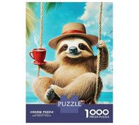 Jigsaw for Adults 1000 Pieces Sloth on A Swing Puzzles for Adults Brain Teaser Game For Family Fun Fun at Home Activities, 52x38cm/1000pcs