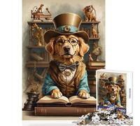 Jigsaw for Adults 1000 Pieces Smart Golden Retriever Dog Puzzles for Teenagers Difficult Challenge Train Your Brain And Hands Great Gifts for Gaming (38x52cm)