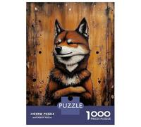 Jigsaw for Adults 1000 Pieces Smiling Shiba Inu Painting Jigsaw for Adults Relax Games Analysis And Logic Unique Birthday And Xmas Gifts 52x38cm/1000pcs