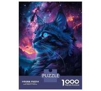 Jigsaw for Adults 1000 Pieces Space Cat Galaxy Teenager Puzzles Hands-on Game Presents for Women Christmas Birthday Gifts 38x26cm/1000pcs