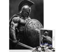 Jigsaw for Adults 1000 Pieces Spartan Warrior Sword And Shield at War Toy Wall Decor Gifts for Women Men Hands-on Game Enhance Love between Couples Size 38x52cm