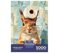 Jigsaw for Adults 1000 Pieces Squirrel with Toilet Paper Hat Puzzles for Adults Brain Teaser Game For Family Fun Fun at Home Activities, 70x50cm/1000pcs