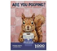 Jigsaw for Adults 1000 Pieces Squirrel with Toilet Paper Painting Puzzles for Adults Hands-on Game Analysis And Logic Unique Birthday And Xmas Gifts 70x50cm/1000pcs