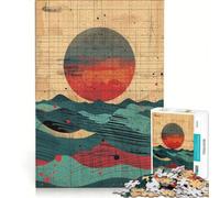 Jigsaw for Adults 1000 Pieces Sundown Waves, Educational Toy, But Fun And Humorous, with Matching Poster And Trivia Sheet 38x52cm